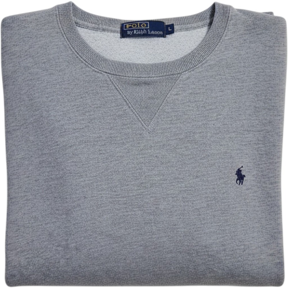 Polo Ralph Lauren Sweatshirt Mens Large Gray Vintage Crewneck Pullover Pony Logo